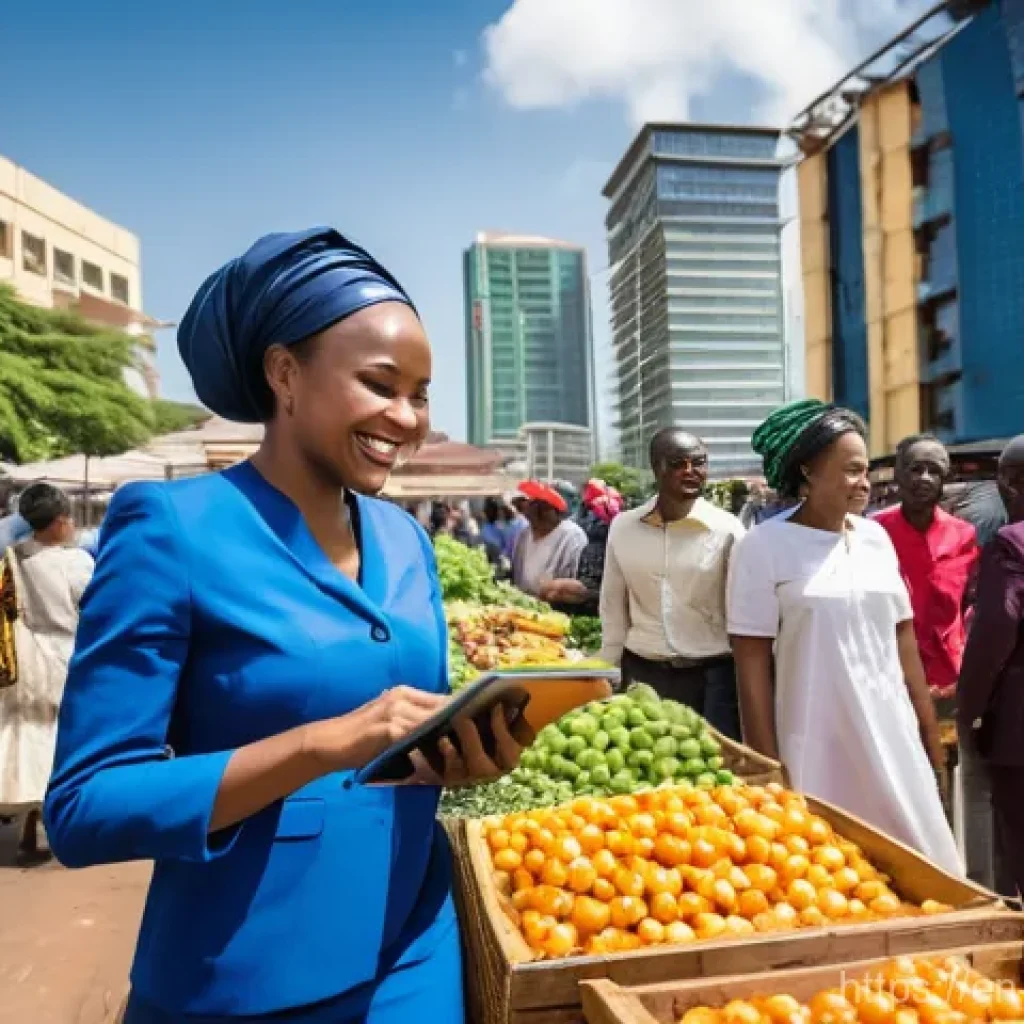 탄자니아의 국제 협력 및 원조 현황 - **Prompt: The Spirit of Tanzanian Self-Reliance and Economic Growth**
    A vibrant, wide-angle stre...