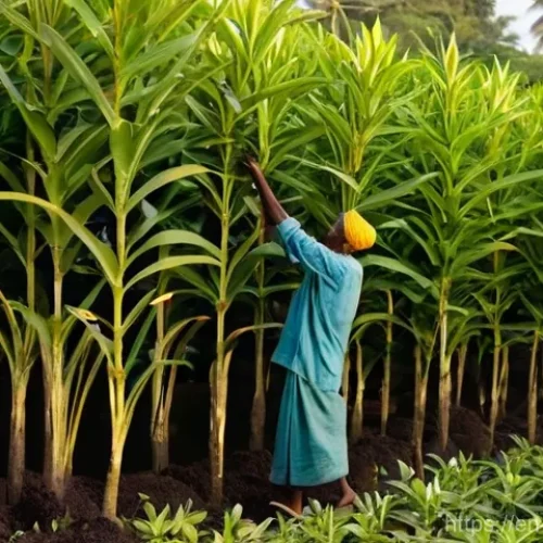 Home 23 잔지바르 섬의 특산물 - **Prompt:** A vivid, sun-drenched scene on a traditional Zanzibari spice farm. In the foreground, a ...