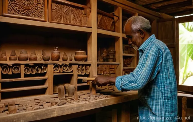 잔지바르 섬의 특산물 - **Prompt:** A vivid, sun-drenched scene on a traditional Zanzibari spice farm. In the foreground, a ...