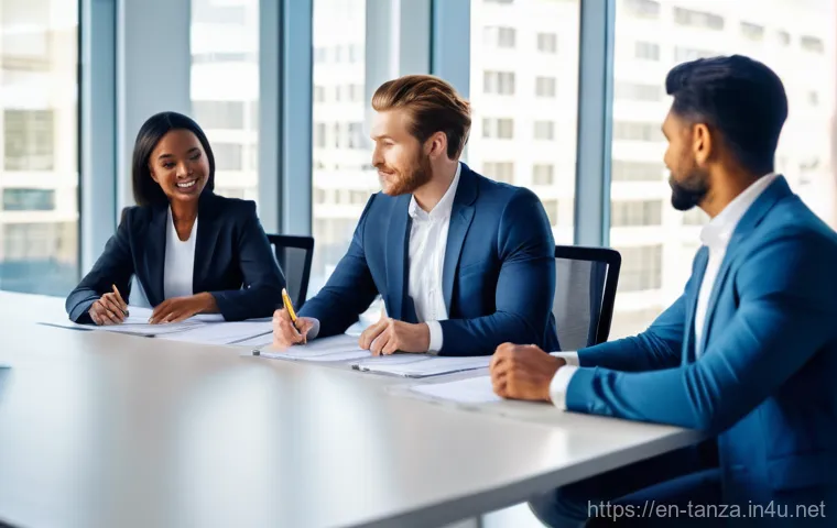 탄자니아의 유명 정치인 - "A diverse group of professional individuals, both men and women, in a modern, brightly lit office e...