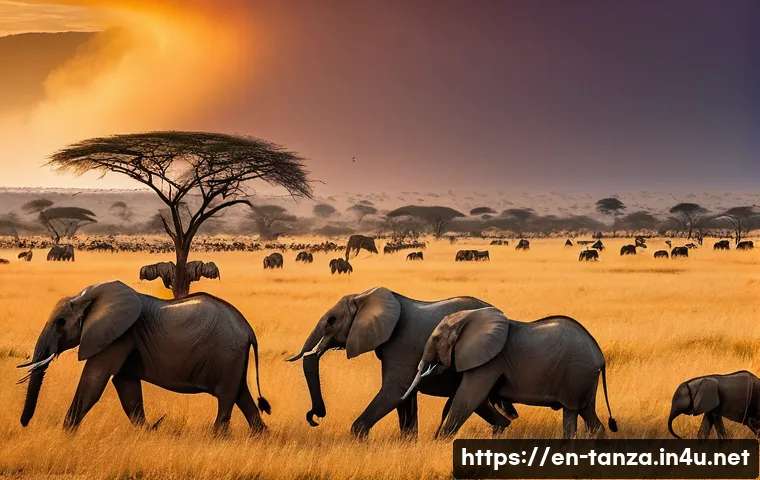 탄자니아 북부와 남부 비교 - **"The Northern Panorama: Migration and Mega-Herds"**
A breathtaking wide-angle shot of the Grea...